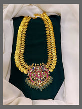 Kashu Mala with Blue Peacock Pendent in Kundan - KH00172